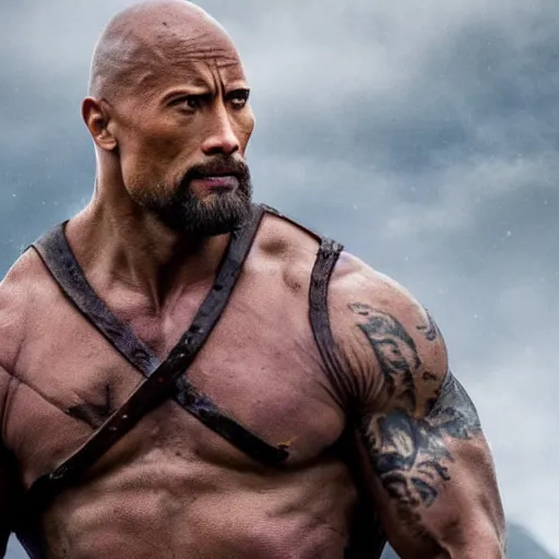 Image similar to dwayne johnson in vikings 4 k quality super realistic