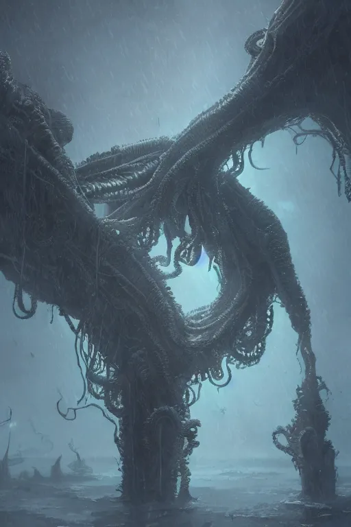 Image similar to lovecraftian, extremely detailed digital art, in the style of greg rutkowski, trending on artstation, 8 k