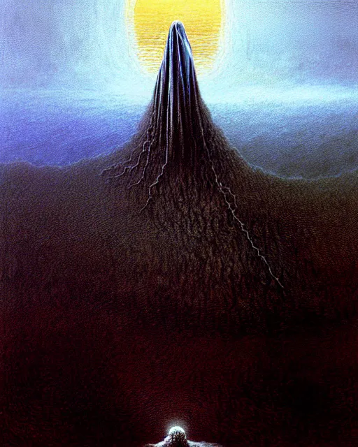 Image similar to lord of the rings painting by beksinski