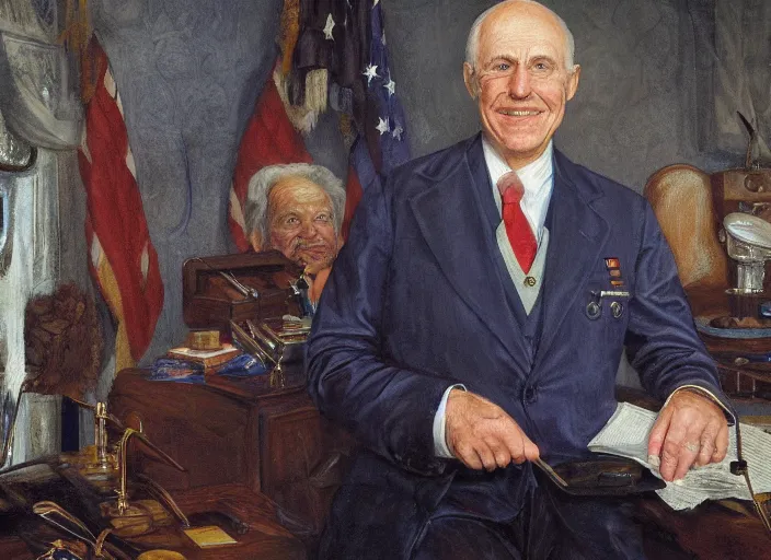 Prompt: a highly detailed presidential portrait of a dentist, james gurney, james jean