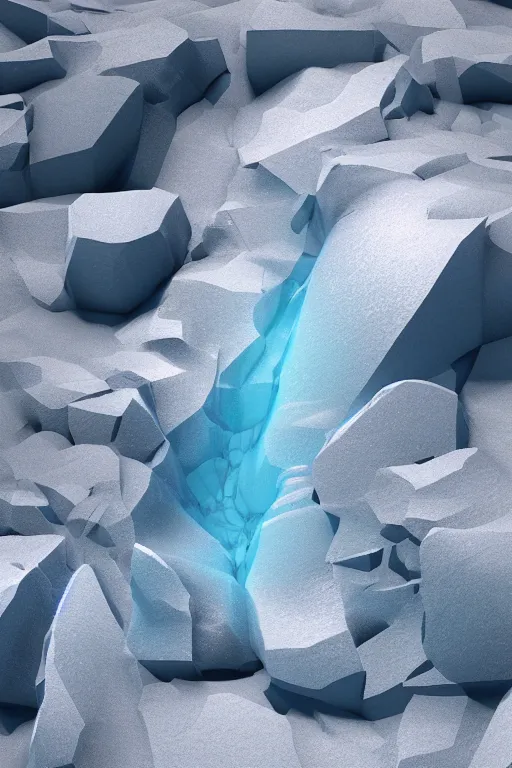 Prompt: 3 d render, abstract nature, glacier, 3 d artwork, sci - fi, space