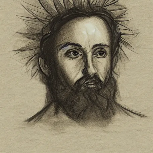 Prompt: sketch of god