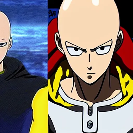 Image similar to saitama one punch man vs monalisa