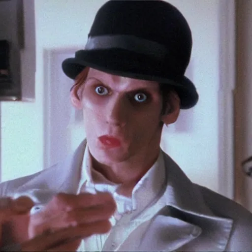 Image similar to Live Action Still of Jerma in A Clockwork Orange, real life, hyperrealistic, ultra realistic, realistic, highly detailed, epic, HD quality, 8k resolution, body and headshot, film still