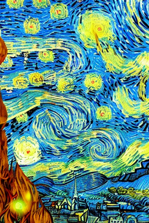 Prompt: Nuclear explosion | Van Gogh style
