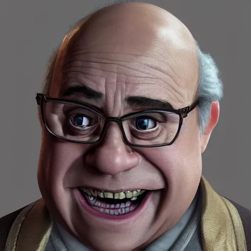 Image similar to hyperrealistic danny devito wearing ghostbusters outfit, stunning 3 d render inspired art by xiang duan and thomas eakes, perfect facial symmetry, hyper realistic texture, intricate, photorealistic, highly detailed attributes and atmosphere, dim volumetric cinematic lighting, 8 k octane detailed render, trending on artstation, masterpiece,