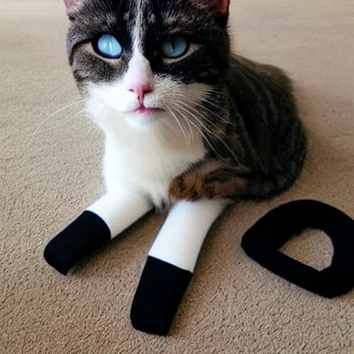 Image similar to cat made out of socks