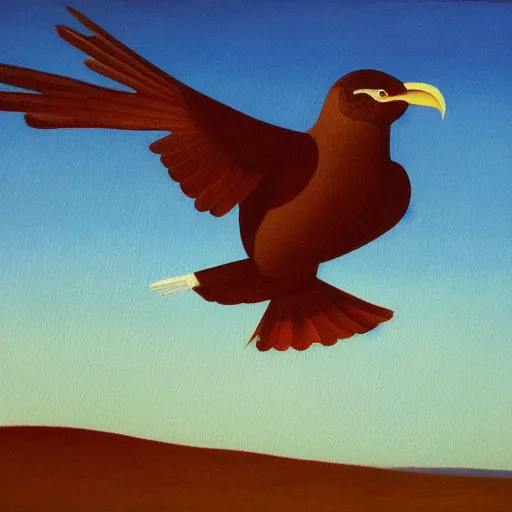 Image similar to a painting of a huge bird behind a white wall, by clarence holbrook carter