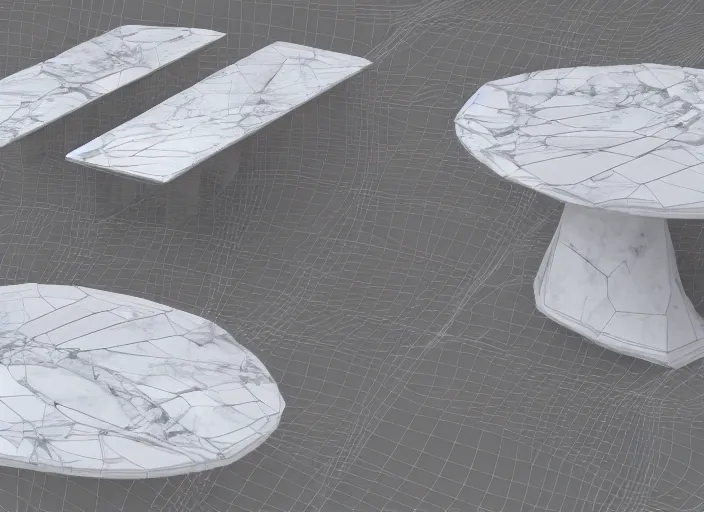 Prompt: A 3d render of white futuristic glasses on a marble table, hyper detailed, 8k resolution, award winning design