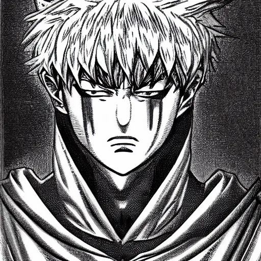 Image similar to a portrait of man by kentaro miura berserk style manga characters