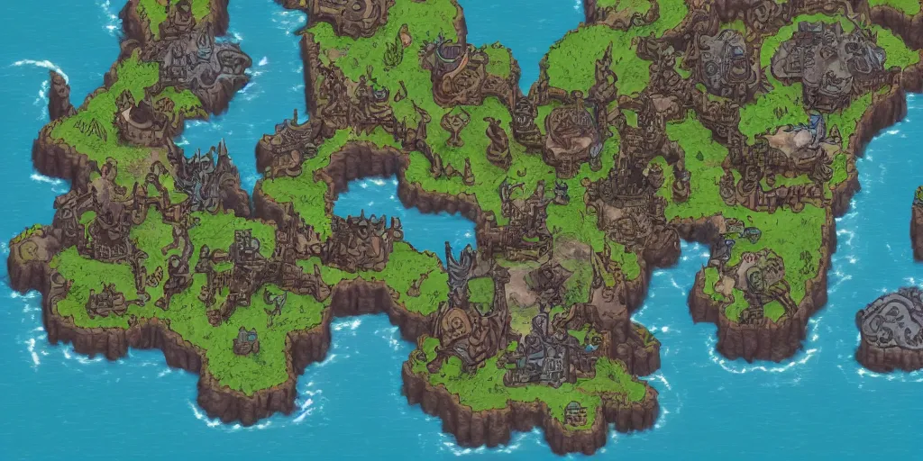 Image similar to fantasy pirate map top down view cohesive