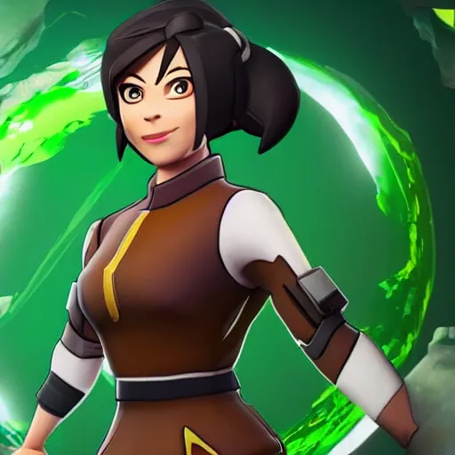 Image similar to toph beifong in fortnite, character render, full body shot, highly detailed, in game render