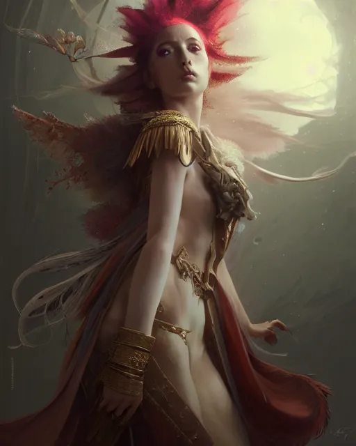 Image similar to a ( ( girl as personification of intellect ) ), beauty, fantasy, she is wearing robe of feathers, digital painting by krenz cush art, greg rutkowski, artgerm, laurie greasly, wlop, intricate, highly detailed!!, sharp focus, smooth, epic composition, unreal engine, masterpiece, 8 k, interesting background