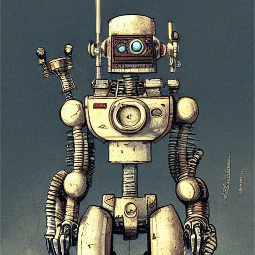 Image similar to retro future robot by jean - baptiste monge