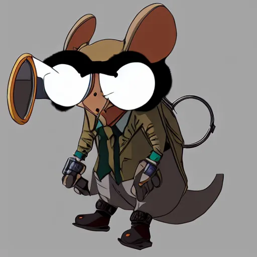 Image similar to a rat with steampunk googles, from Cryptid Academia