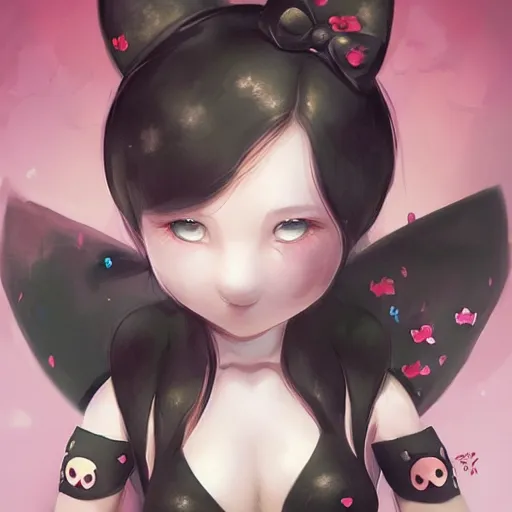 Prompt: dark Hello Kitty by Stanley Artgerm Lau, WLOP, Rossdraws, James Jean, Andrei Riabovitchev, Marc Simonetti, Yoshitaka Amano, ArtStation, CGSociet,