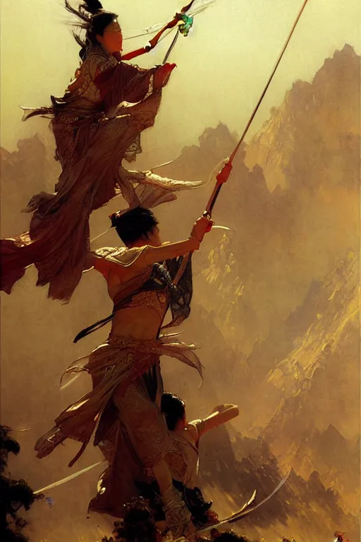 Prompt: wuxia, painting by gaston bussiere, craig mullins, j. c. leyendecker