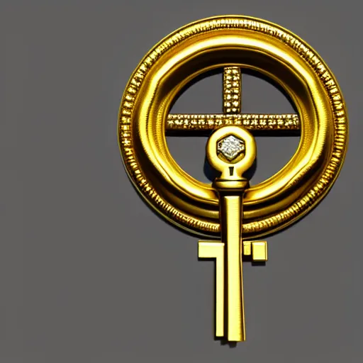 Prompt: a item of the golden key with diamond, icon, vray 4k render, on the white background, rpg game inventory item