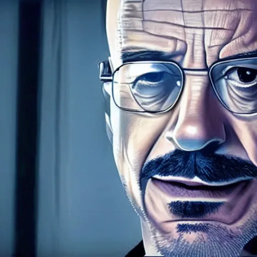 Image similar to Robert Downey Jr. as Walter White, HD, photorealistic, cinematic lighting