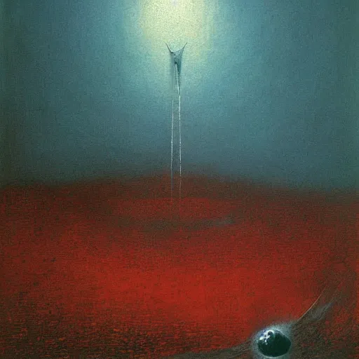 Image similar to a painting by beksinski, zdzisław