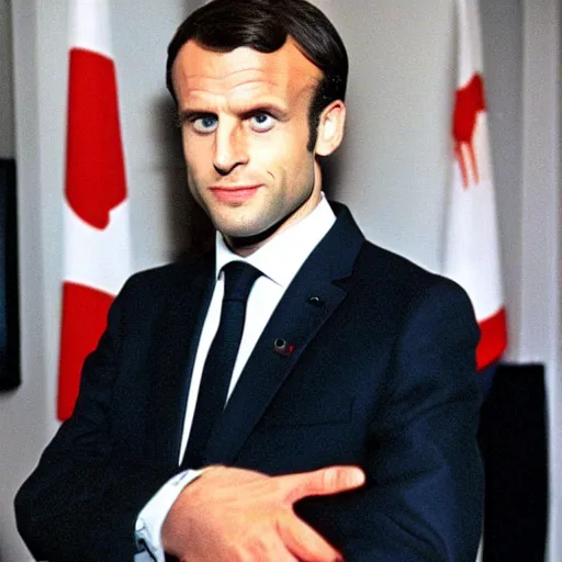 Image similar to Emmanuel Macron in American Psycho (1999)