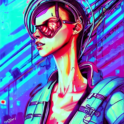 Image similar to cyberpunk fashion illustration, alien, beautiful, vivid colours, artistic sketch, hd, detailed, digital painting