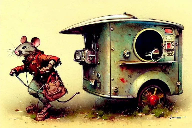 Image similar to adventurer ( ( ( ( ( 1 9 5 0 s retro future robot mouse vending machine wagon house. muted colors. ) ) ) ) ) by jean baptiste monge!!!!!!!!!!!!!!!!!!!!!!!!! chrome red