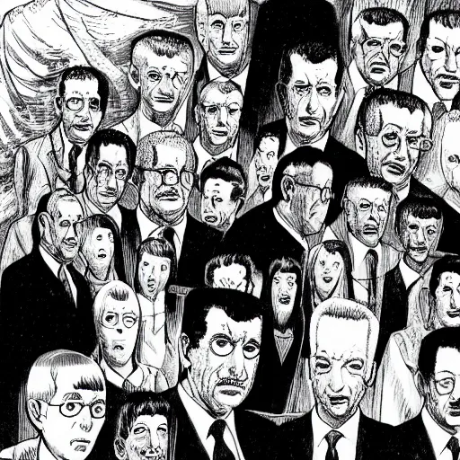 Prompt: the oslo accords by junji ito