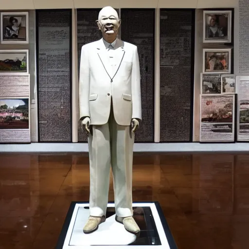 Image similar to photo of a statue of lee kuan yew in a museum