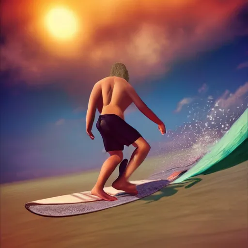 Image similar to Hawaiian teenager surfing waves, realistic, photo studio, HDR, 8k, trending on artstation