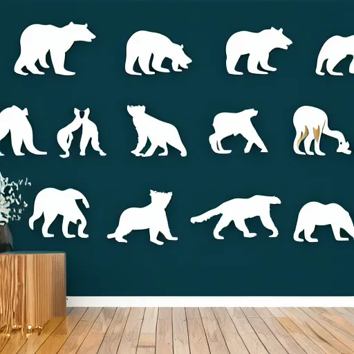 Image similar to laser cut animal vector image of a bear wildlife stencils - forest landscape