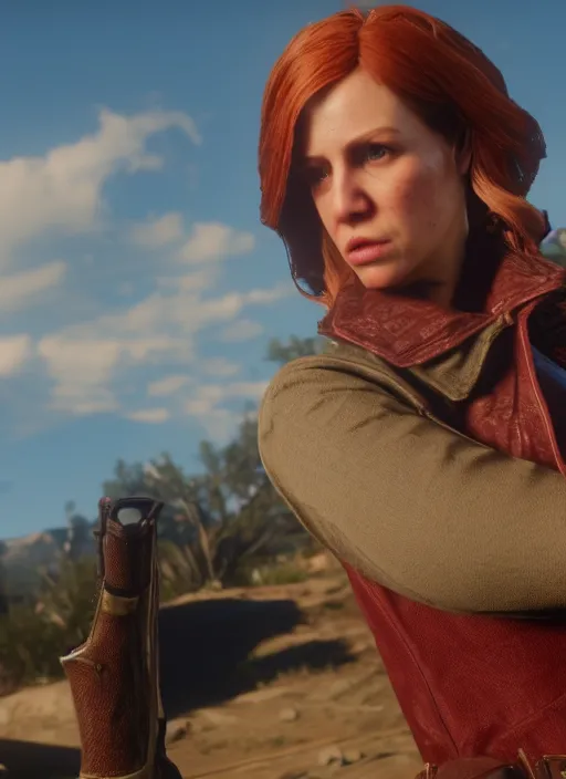 Image similar to film still of daphne in red dead redemption 2 ( 2 0 1 8 video game )