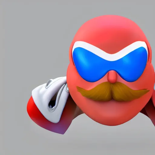 Prompt: Dr. Robotnik as seen in the old sonic cartoon , concept art, trending on artstation 3D.