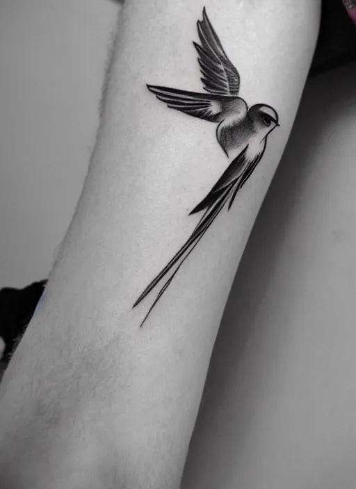 Image similar to sailor tattoo of a swallow on white paper