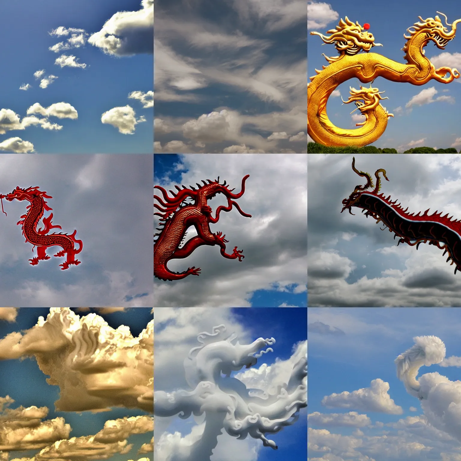 Prompt: clouds in the shape of a chinese dragon