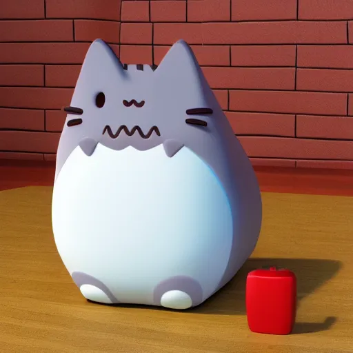 Image similar to Pusheen the cat as a pokemon cute, 3d render, octane render
