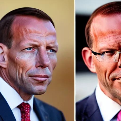 Prompt: tony abbott swordfighting with scott morrison on the campaign trail, highly detailed photo, retouched in photoshop, detailed face, symmetrical eyes
