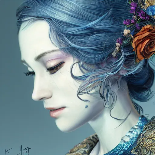 Prompt: the portrait of a blueberry that resembles an absurdly beautiful, graceful, elegant, sophisticated woman, an ultrafine hyperdetailed illustration by kim jung gi, irakli nadar, intricate linework, bright colors, octopath traveler, final fantasy, unreal engine 5 highly rendered, global illumination, radiant light, detailed and intricate environment