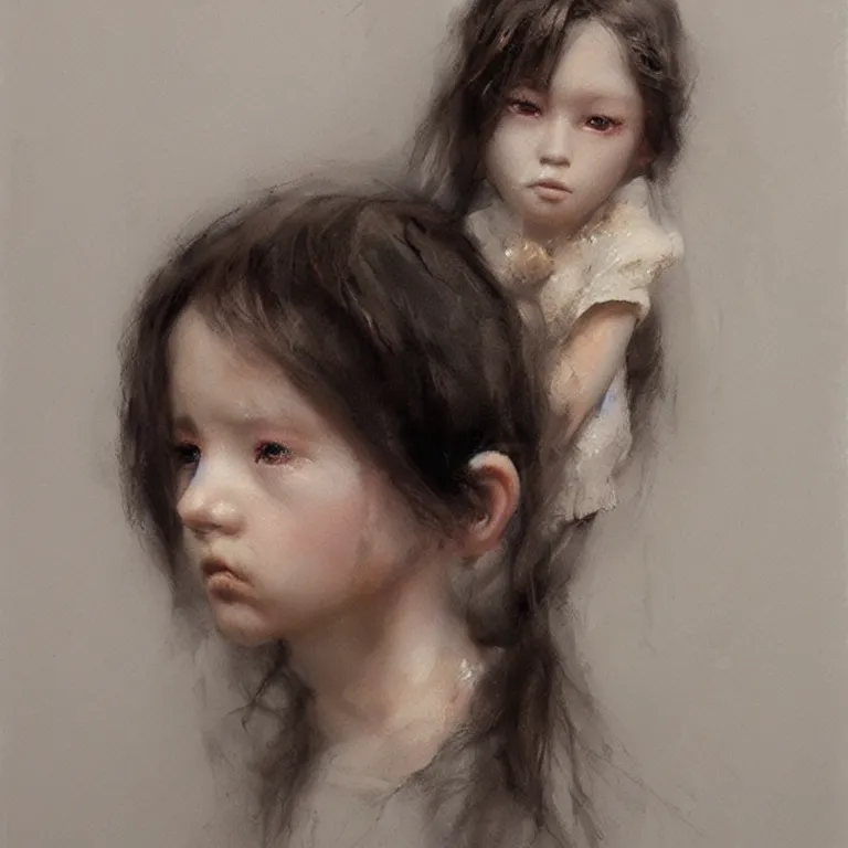 Image similar to felt doll by zhaoming wu, nick alm, watercolor