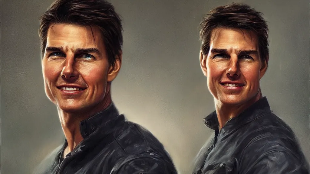 Image similar to The most beautiful portrait of Tom Cruise in the world; trending on artstation; oil on canvas; extraordinary masterpiece!!!!!!; 8k