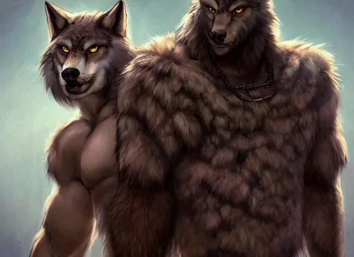 Image similar to burly tough character feature portrait of the anthro male anthropomorphic wolf fursona animal person wearing tribal primitive caveman loincloth outfit full wolf fur body standing in the entrance to the cave, head center framed character design stylized by charlie bowater, ross tran, artgerm, makoto shinkai, detailed, soft lighting, rendered in octane