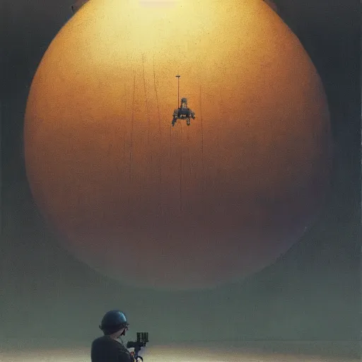 Prompt: an fbi agent looking at a ufo inside a giant warehouse, beksinski, wayne barlowe, very coherent symmetrical artwork, cinematic, hyper realism, high detail, octane render, 8 k