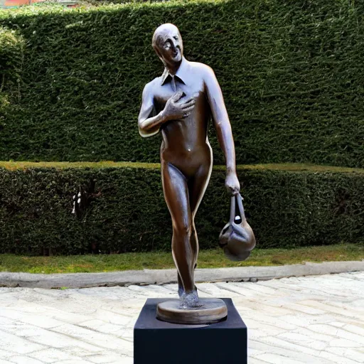 Image similar to bronze sculpture of a piero angela