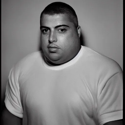 Prompt: fat ronaldo nazario by yousuf karsh, head and shoulders, faint smile