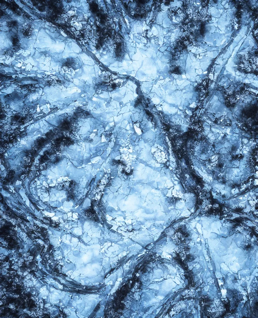 Prompt: Icy road on a planet of fire, photorealism, 4k