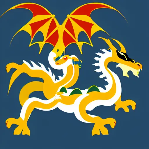 Image similar to vector art of welsh dragon and panda mixed, intercrossed, chimera, adobe illustrator