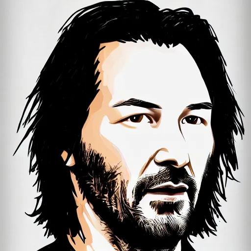 Prompt: a portrait of keanu reaves but he is a bush