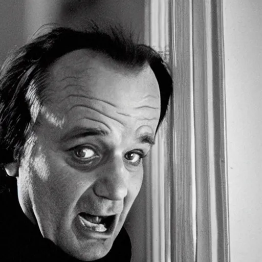 Image similar to bill murray plays jack torrance in the shining, movie still, promotional shot