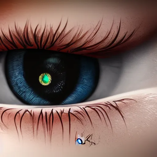 Prompt: a beautiful illustration of the eyes of the devil, 4 k detailed, crystal lighting, highly detailed, hyperrealistic, unreal engine