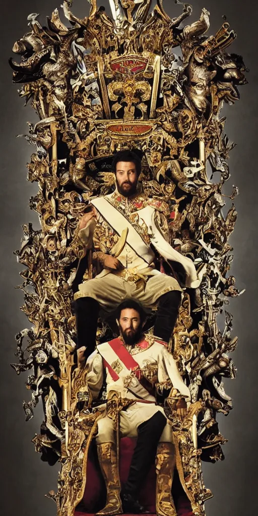 Image similar to a king on a throne